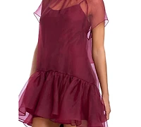 Xscape Women's Organza Mock Neck Shift Dress