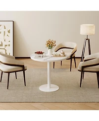 Streamdale Furniture 31.5'' Modern Round Tulip Bistro Table with Faux Marble Top