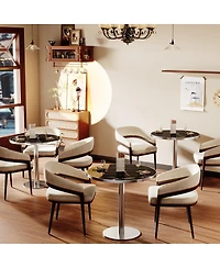 Streamdale Furniture Round Modern Dining Table Faux Marble Top Bistro Tulip Table.