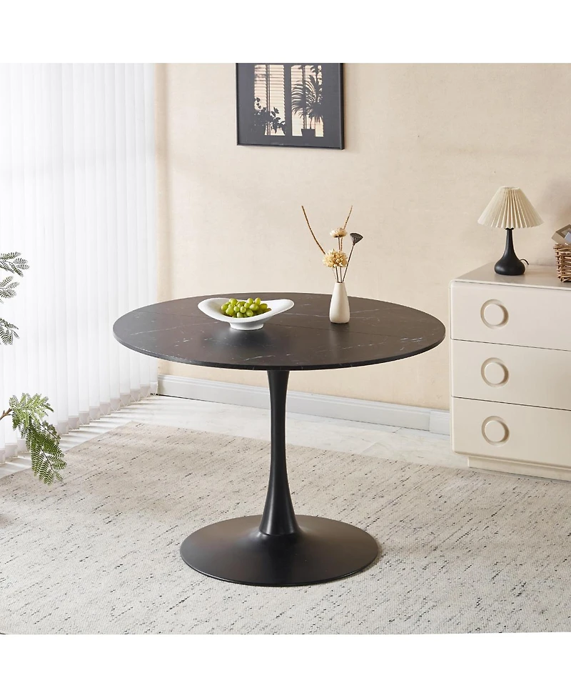Streamdale Furniture 42.1" Marble Round Tulip Dining Table for 4-6 People