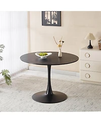 Streamdale Furniture 42.1" Marble Round Tulip Dining Table for 4-6 People