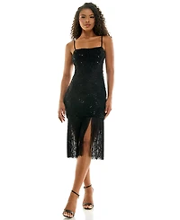 Seni & Cade Juniors' Floral Beaded Fringe Dress