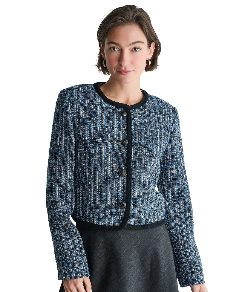 Bcbg Women's Collarless Button-Front Jacket