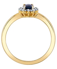 Macy's Sapphire (5/8 ct. t.w.) & Diamond (1/8 ct. t.w.) Ring in 10k Yellow Gold