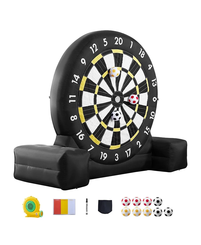 Vevor Inflatable Soccer Dart Board over 8 ft High with 9 Kick Balls and Air Pump