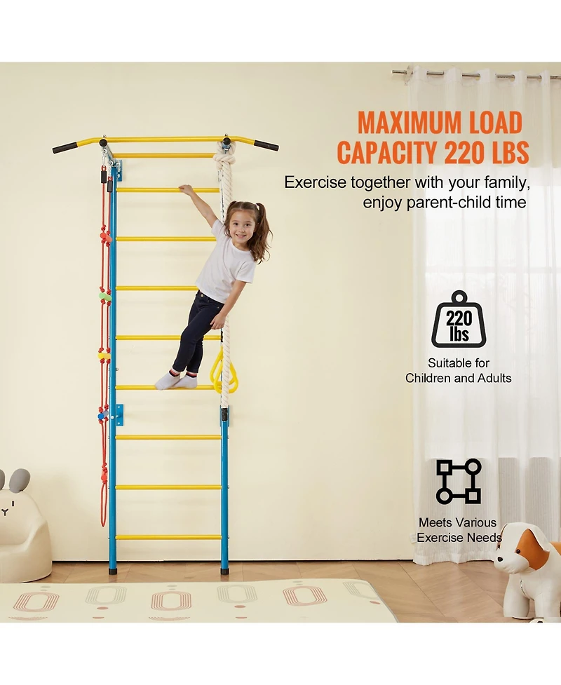 Vevor Wall Gym for Kids 5 in 1 Steel Indoor Kids Gym for Exercise Climbing Toys