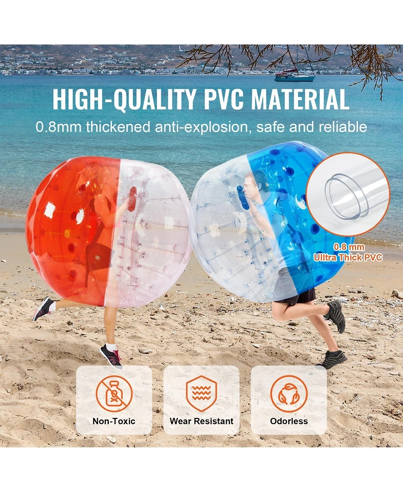 Vevor Inflatable Bumper Balls 2-Pack 5FT/1.5M Sumo Zorb Balls for Teens and Adults