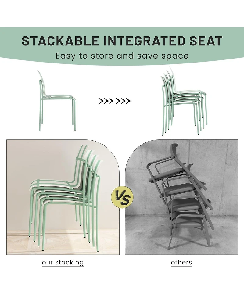 Streamdale Furniture Striped Chairs and Long Table Set IndoorOutdoor