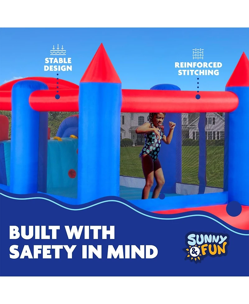 Sunny & Fun Bounce House Bouncy House for Kids Outdoor W/Toddler Slide
