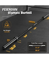 Fed Fitness Feierdun Olympic Barbell 1900LBS Strength Training Bar for Weight lifting Alloy Steel Center knurl Suitable for Plates