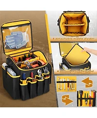 Xdovet Tool Bag Detachable Divider Shoulder Strap Heavy Duty Tote Multiple Pockets