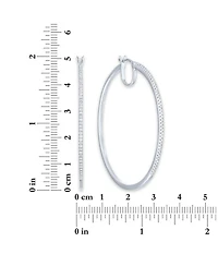 Diamond Oversized Hoop Earrings in 14k Gold over Sterling Silver or Sterling Silver (1/2 ct. t.w.)