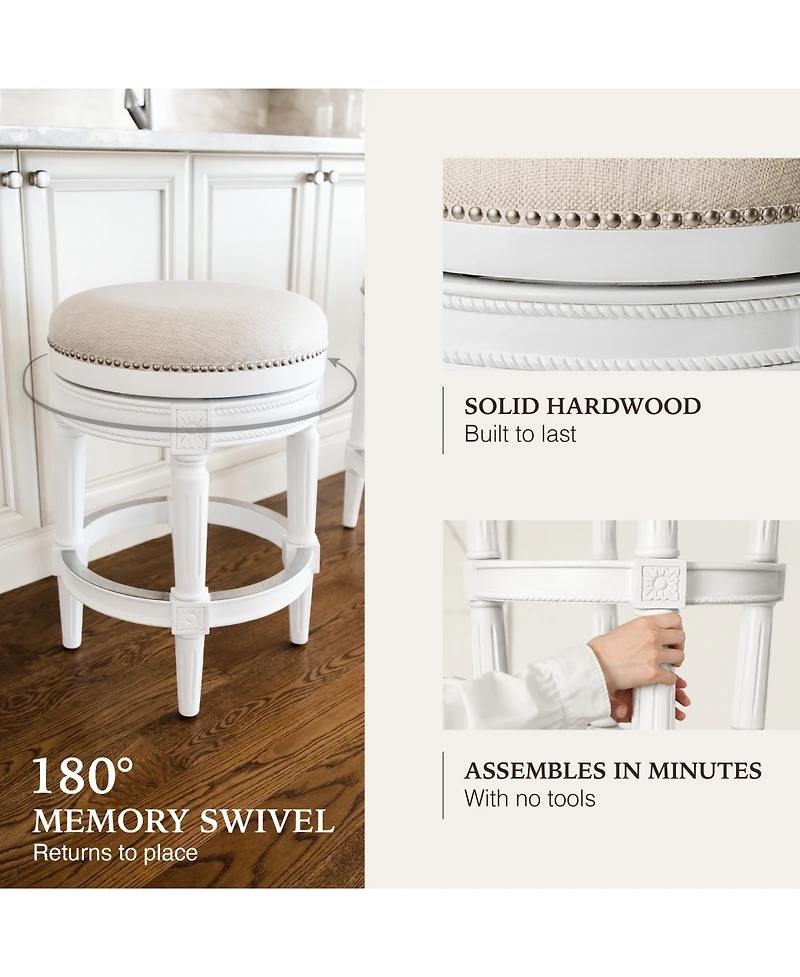 Maven Lane Pullman Backless Swivel Upholstered Kitchen Counter Stool