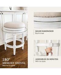 Maven Lane Pullman Backless Swivel Upholstered Kitchen Counter Stool