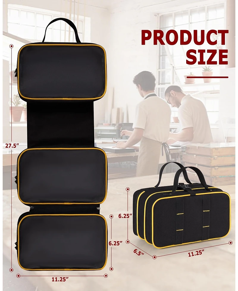 Xdovet Roll Up Tool Bag Tri-fold Organizer Window Cases Detachable