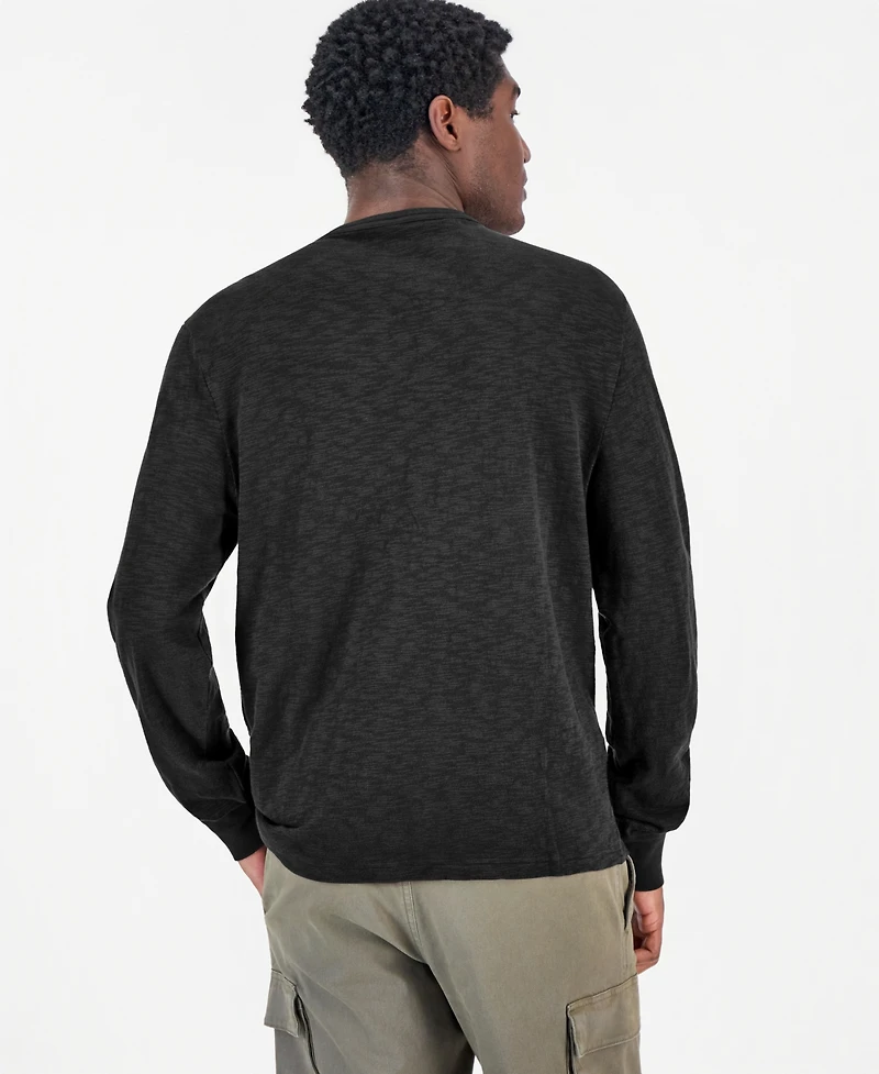 Sun + Stone Men's Slub-Knit Long-Sleeve Pocket T-Shirt, Macy's Exclusive