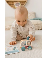 Bababoo and friends Wilma Whale Ambulance Wooden Toy Vehicle with Rotating Blue Light