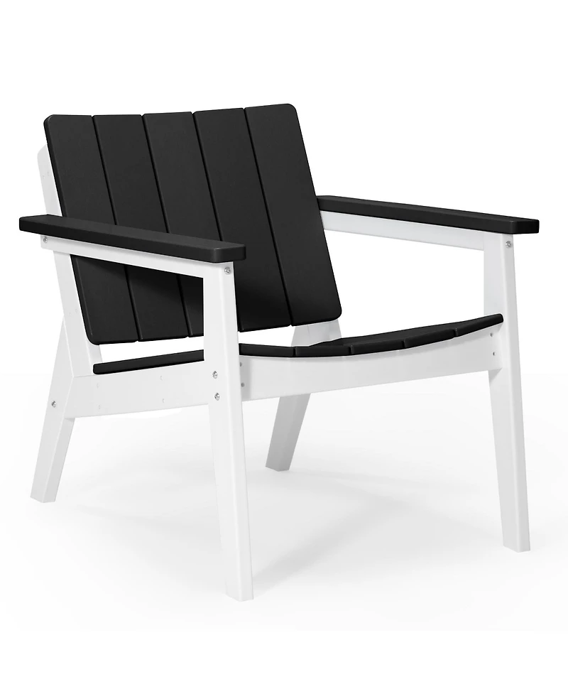 WestinTrends 3-Piece Outdoor Hdpe Conversation Set with Deep Seating Chairs and Round Side Table