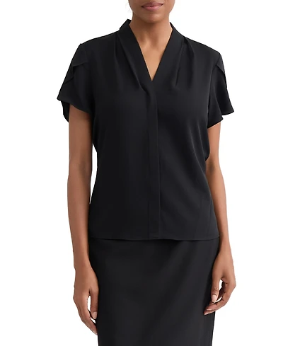 Jones New York Petite Petal-Sleeve Blouse