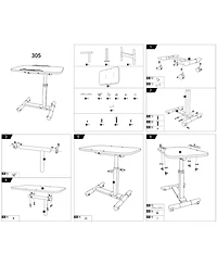 homfan Overbed Table with Wheels, Adjustable Height Foldable Rolling Side Table
