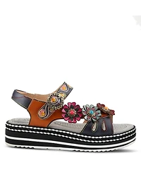 L'Artiste Women's Laga Platform Sandal with Hand-Painted Leather