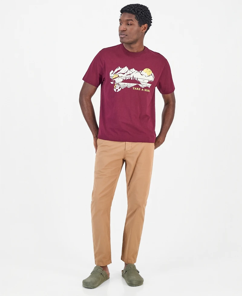 Sun + Stone Men's Snoopy Take A Hike Graphic T-Shirt, Macy's Exclusive
