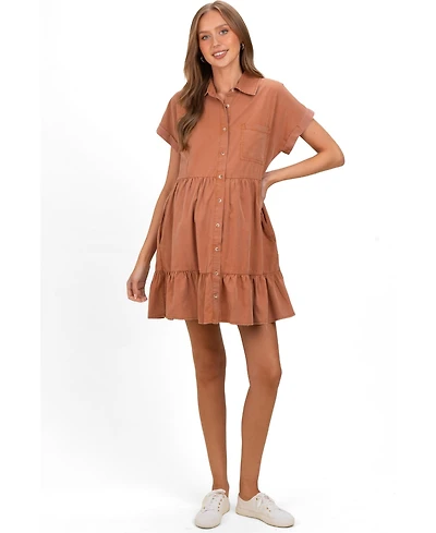 Pinkblush Women's Clay Button Down Mini Dress