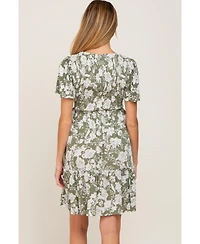 Pinkblush Maternity Floral Smocked Ruffle Dress