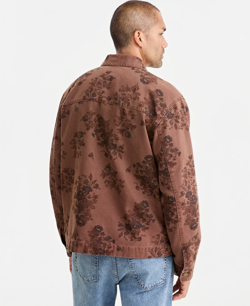 Sun + Stone Men's Floral Canvas Chore Jacket, Macy's Exclusive