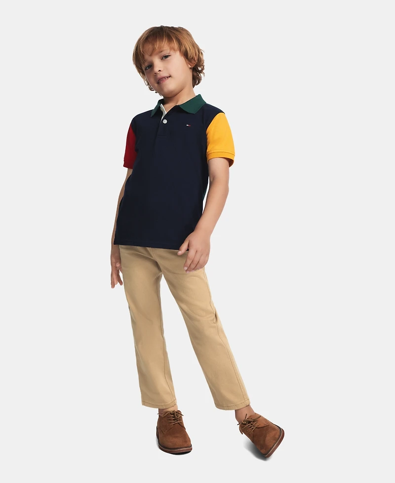 Tommy Hilfiger Boys' 2T-7 Color-Blocked Short-Sleeve Polo Shirt