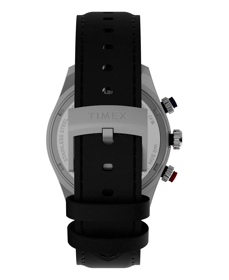 Timex Men's Quartz Analog Black Leather Watch 39mm