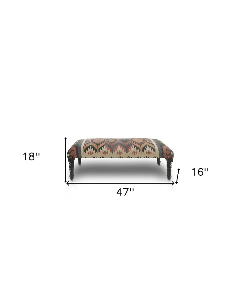 HomeRoots Leg Upholstered Bench