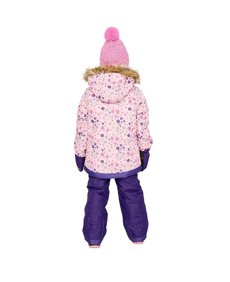 Deux par Toddler Girls s' 2T-4T Two Piece Play Snowsuit Pink Mini Flower Print