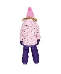 Deux par Toddler Girls s' 2T-4T Two Piece Play Snowsuit Pink Mini Flower Print