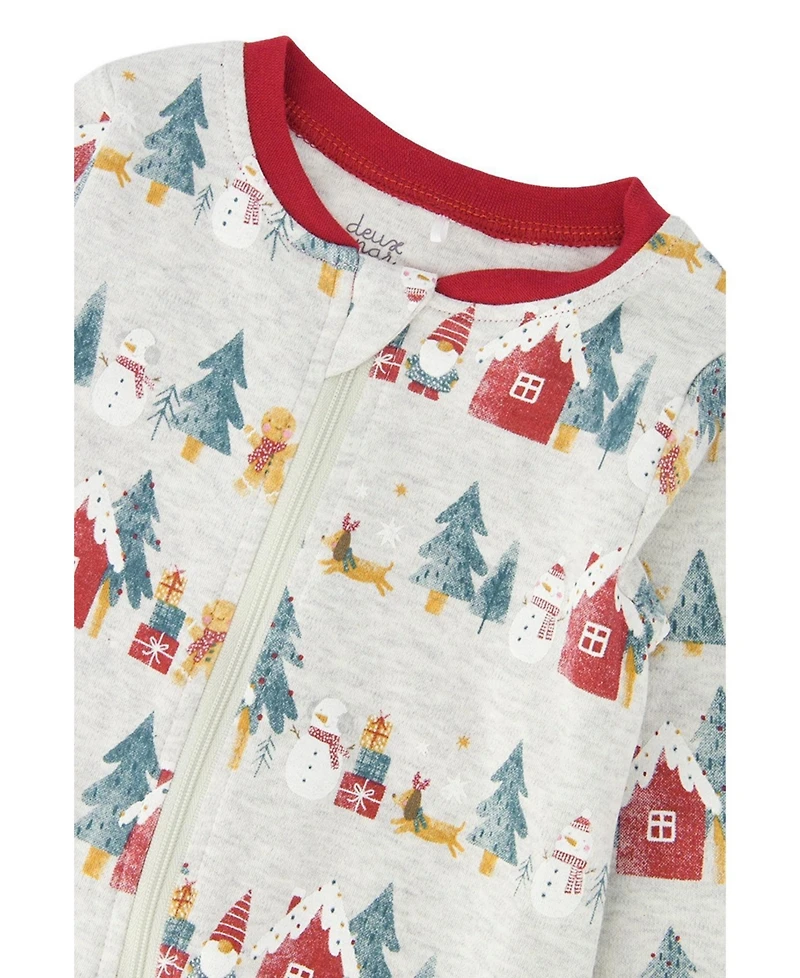 Deux par Baby Unisex (3M - 24M) Cotton One Piece Christmas Pajama