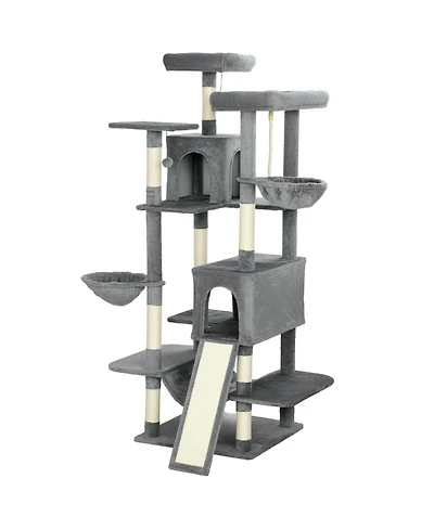 Ruie 69 Inch Cat Tree Tower with 2 Condos 3 Hammocks and 8 Scratching Posts