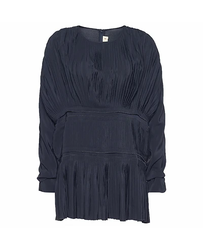 Pre-Owned Marni Marni Women's Pleated Long-Sleeve Silk Blouse
