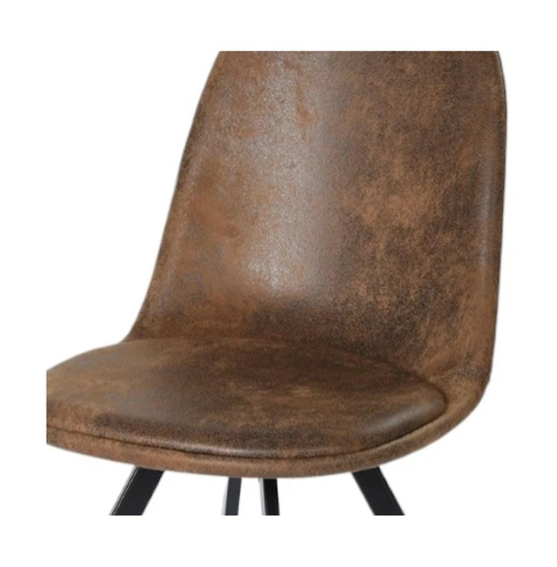 HomeRoots Set of Four Upholstered Suede Dining Side Chairs