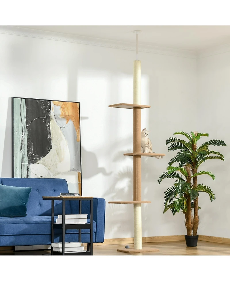 Ruie Floor to Ceiling Cat Tree Climbing Tower with Sisal Scratching Posts
