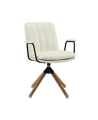 HomeRoots 23"Faux Leather and Swivel Armchair