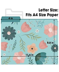 Decorative File Folders Floral Letter Size 84 Pack Tabbed Office School