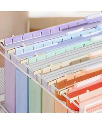 Danrong Plastic Extra Capacity Hanging File Folders Expanding Pocket Heavy Duty Filing Cabinet Tabs Letter Pack