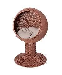 Ruie Elevated Cat Bed with Rotatable Egg Chair Pod and Thick Cushion