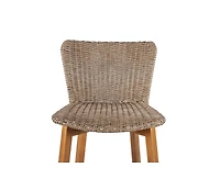 sumyeg Lymington Outdoor Bar Stool Set of 2, Teak Finished Wood with Wicker Seat