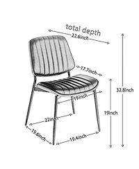 Clihome 2 Pieces Dining Chairs, Retro Faux Leather Chair With Walnut Bentwood Back Upholstered Seat