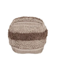 HomeRoots 18" Striped Pouf Ottoman