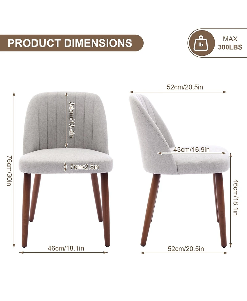 homfan Modern Upholstered Dining Chair Set of 2