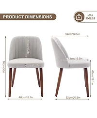 homfan Modern Upholstered Dining Chair Set of 2