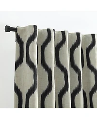 Threadmade Renzo Ikat Geometric Linen Room Darkening Rod Pocket/Back Tab Curtain