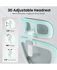 Flynama Mesh Office Chair with Headrest,Adjustable Lumbar Chair